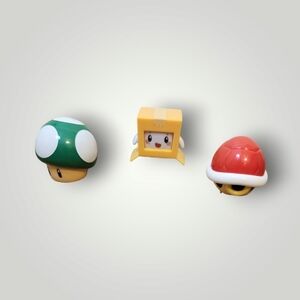 Nintendo Super Mario Power 1UP Red Green Power Mushroom Figure Set Japan